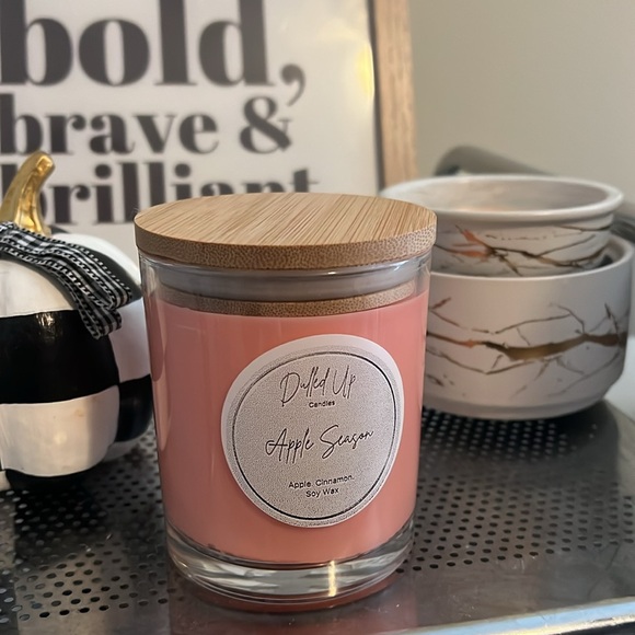 9oz Apple Cinnamon Candle | Apple Season Scented Soy Wax | Fall Candle - Picture 2 of 2